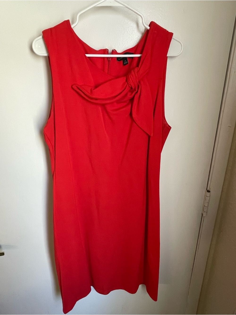 Banana Republic Red Sleeveless Bow-Detail Midi Dress
